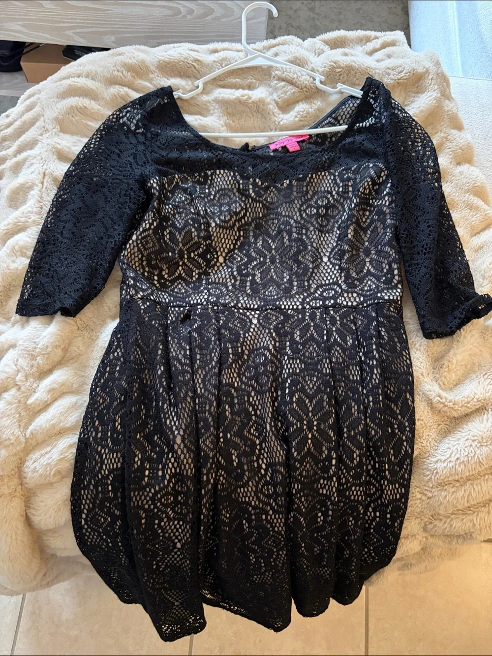 Betsey Johnson Black Lace Overlay Dress